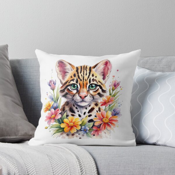Item preview, Cute Leopard Cub and flowers designed and sold by Bilisik.
