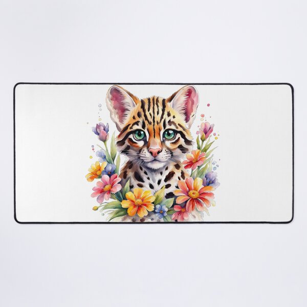 Item preview, Cute Leopard Cub and flowers designed and sold by Bilisik.