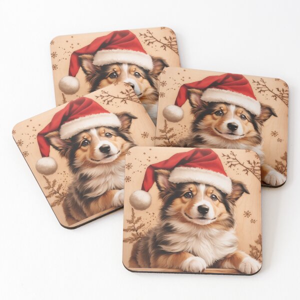 Item preview, Christmas with Sheltie: The Gentle Alertness of Wood (Pyro Pets Art - 220) designed and sold by pyropetsart.