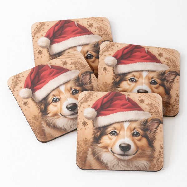 Item preview, Christmas with Sheltie: The Gentle Alertness of Wood (Pyro Pets Art - 222) designed and sold by pyropetsart.