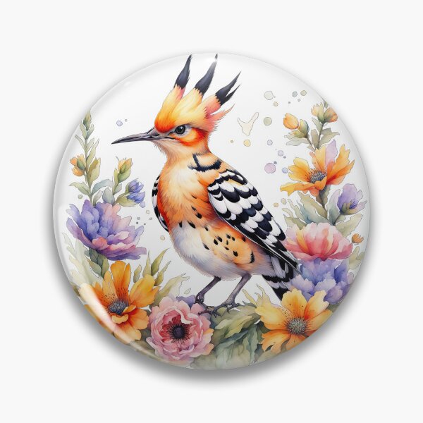 Item preview, Cute Hoopoe and flowers designed and sold by Bilisik.