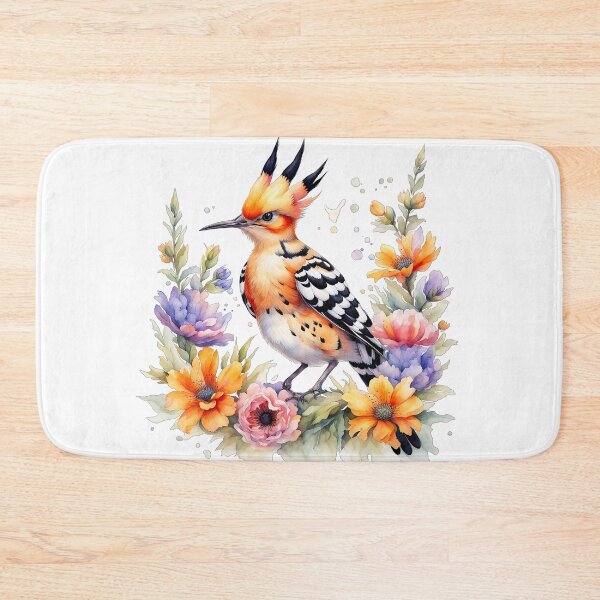 Item preview, Cute Hoopoe and flowers designed and sold by Bilisik.