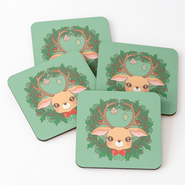 Item preview, Christmas Wreath and Pud Reindeer with Ornaments designed and sold by Amy Caves.