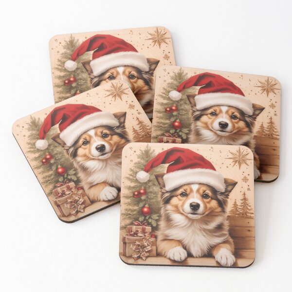 Item preview, Christmas with Sheltie: The Gentle Alertness of Wood (Pyro Pets Art - 224) designed and sold by pyropetsart.