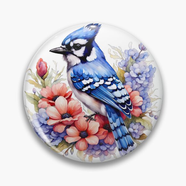 Item preview, Cute blue jay and flowers designed and sold by Bilisik.