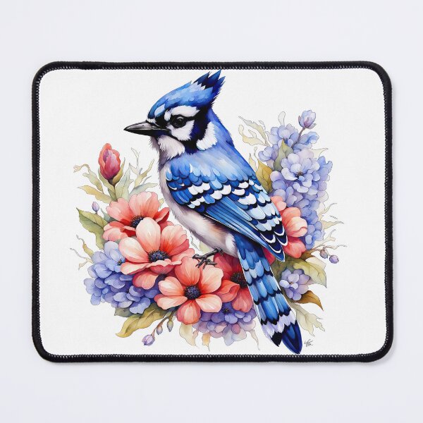 Item preview, Cute blue jay and flowers designed and sold by Bilisik.
