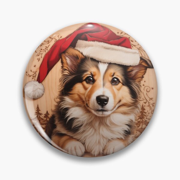 Item preview, Christmas with Sheltie: The Gentle Alertness of Wood (Pyro Pets Art - 225) designed and sold by pyropetsart.