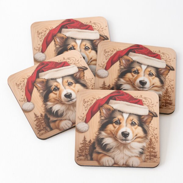 Item preview, Christmas with Sheltie: The Gentle Alertness of Wood (Pyro Pets Art - 225) designed and sold by pyropetsart.