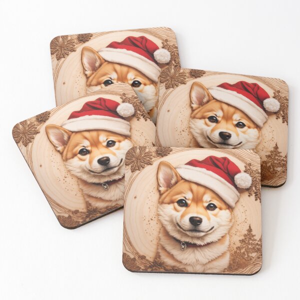 Item preview, Christmas with Shiba Inu: The Noble Spirit of Wood (Pyro Pets Art - 227) designed and sold by pyropetsart.