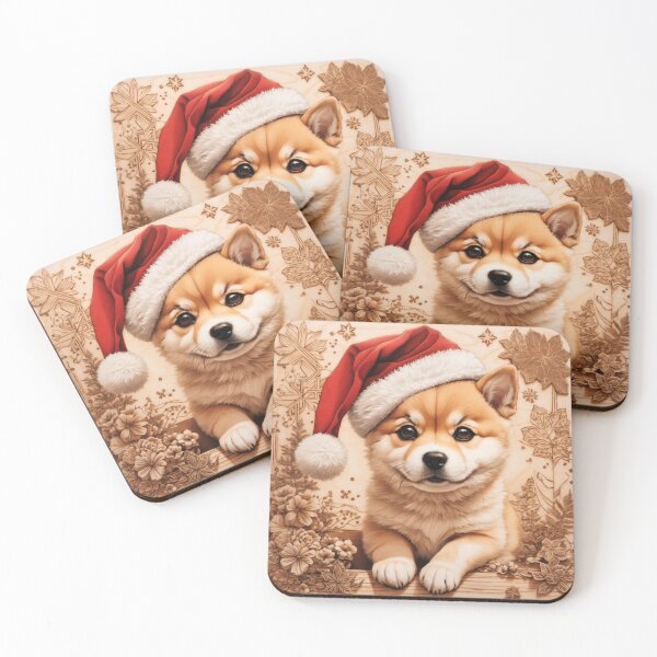 Item preview, Christmas with Shiba Inu: The Noble Spirit of Wood (Pyro Pets Art - 229) designed and sold by pyropetsart.