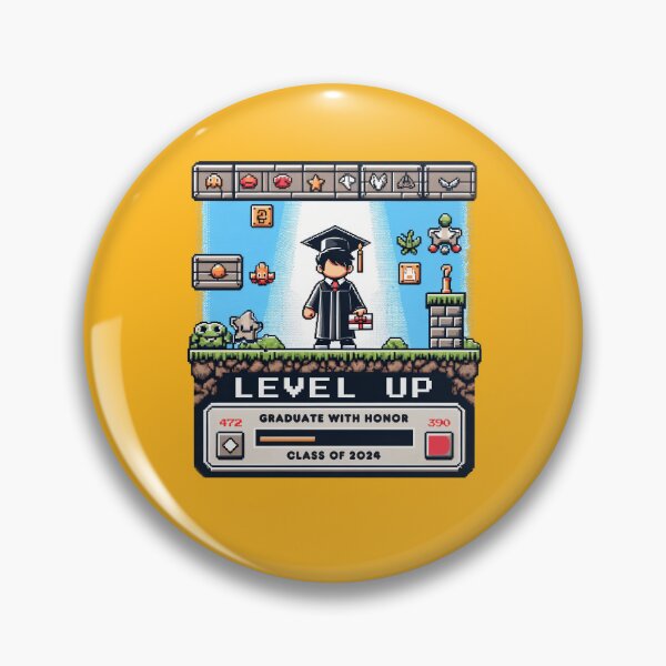 Item preview, Pixel Perfect Grad: Level Up - Class of 2024 designed and sold by Upetees.