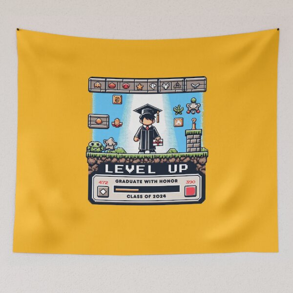 Item preview, Pixel Perfect Grad: Level Up - Class of 2024 designed and sold by Upetees.