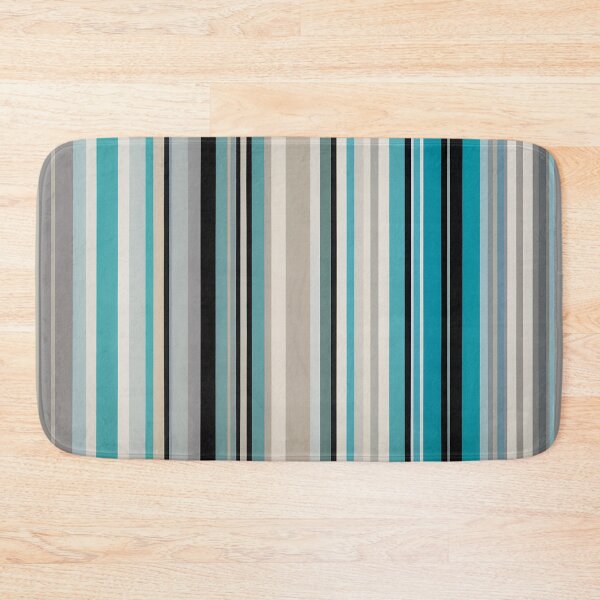 Artikelvorschau, Vintage Retro Vertikale Streifen - Mid Mod Gemütliches Boho Akzentstück Türkis, Cyan, Grau entworfen und verkauft von Prints and Lifestyle.