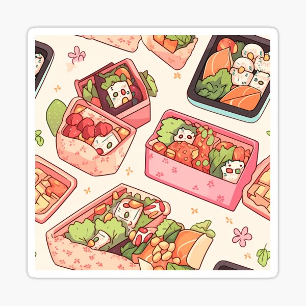 Bento Box Japanese Food - Anime Kawaii Bento Notebook: Lined 6x9 120 Pages  Notebook ,Cute Anime Girl Diary or Notepad for Sketching and Writing ,Gift