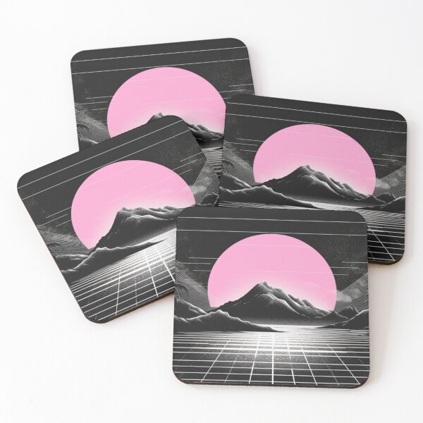 Item preview, Pink Synthwave Sun Black And White Landscape designed and sold by Nightarcade.