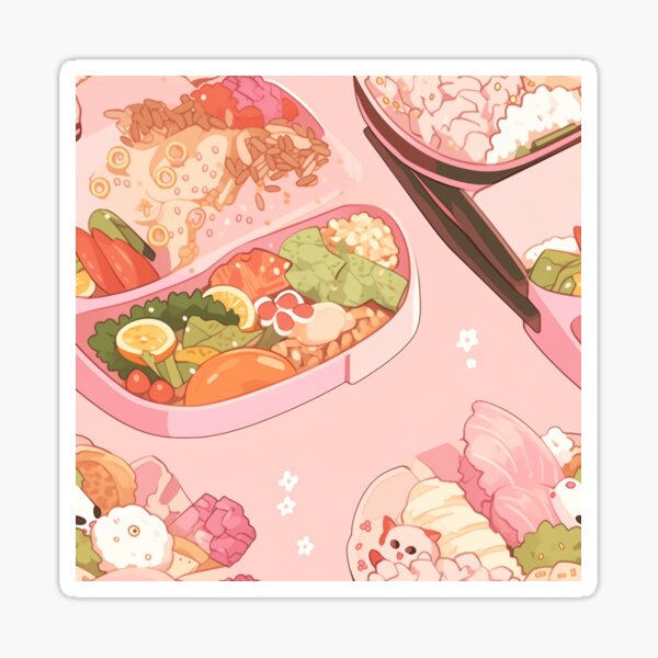 Bento Box Japanese Food - Anime Kawaii Bento Notebook: Lined 6x9 120 Pages  Notebook ,Cute Anime Girl Diary or Notepad for Sketching and Writing ,Gift