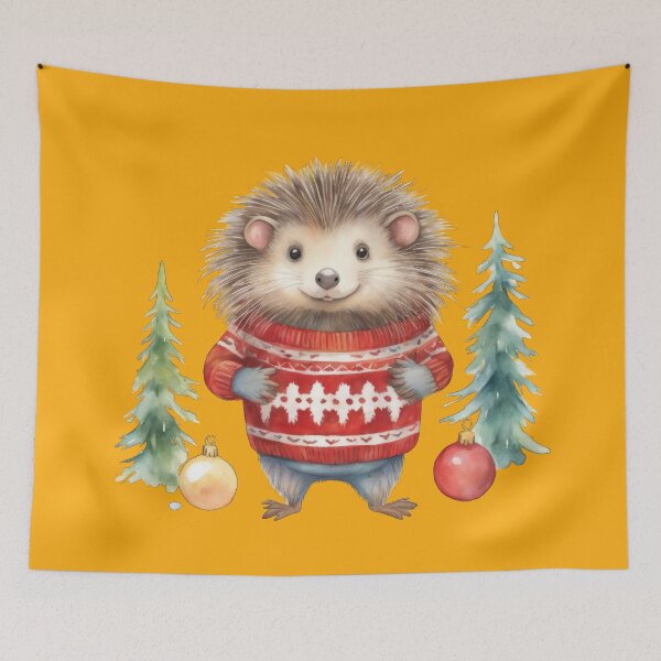 Item preview, Porcupine Christmas Wearing Sweater designed and sold by Bilisik.