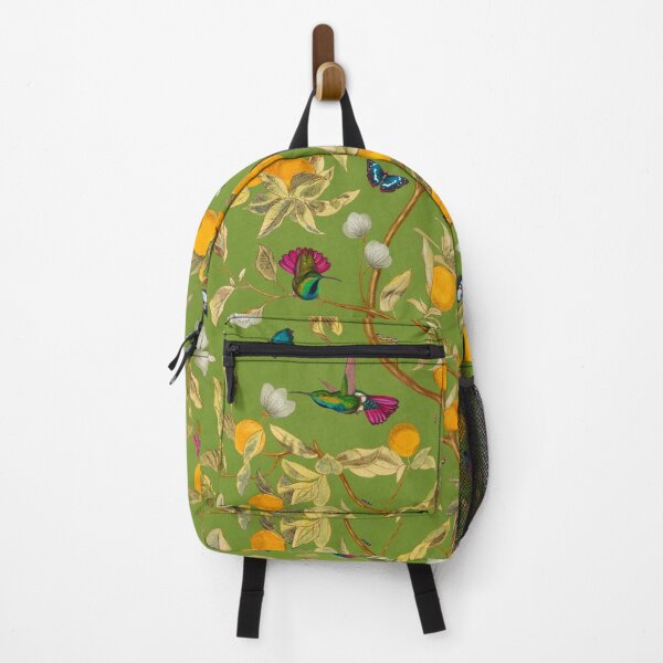 Item preview, Hummingbirds, lemons and bugs in apple green designed and sold by Delinda Graphic Studio.
