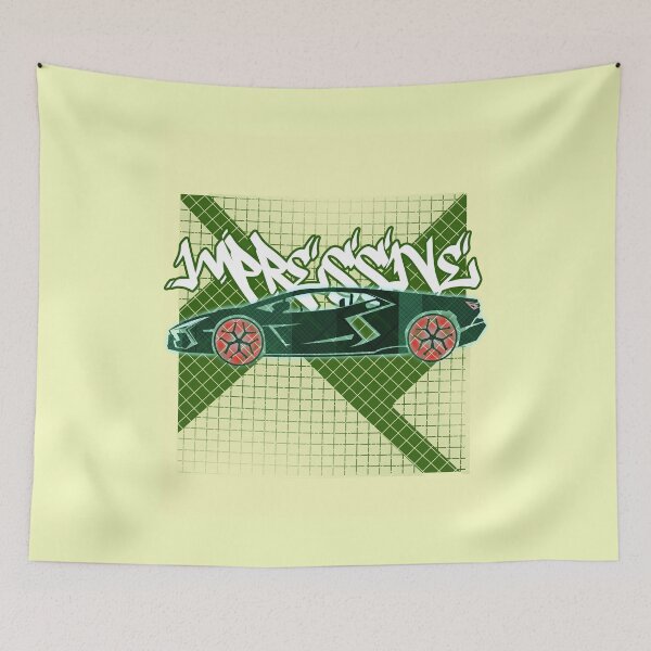 Item preview, Green Grid Delight: Unique Car Art designed and sold by Stipper Store.
