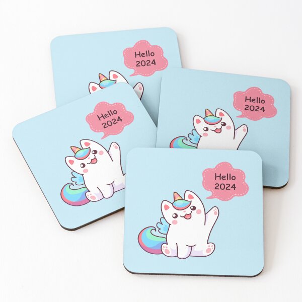 Item preview, Hello 2024 Unicorn Cat designed and sold by We Grow.