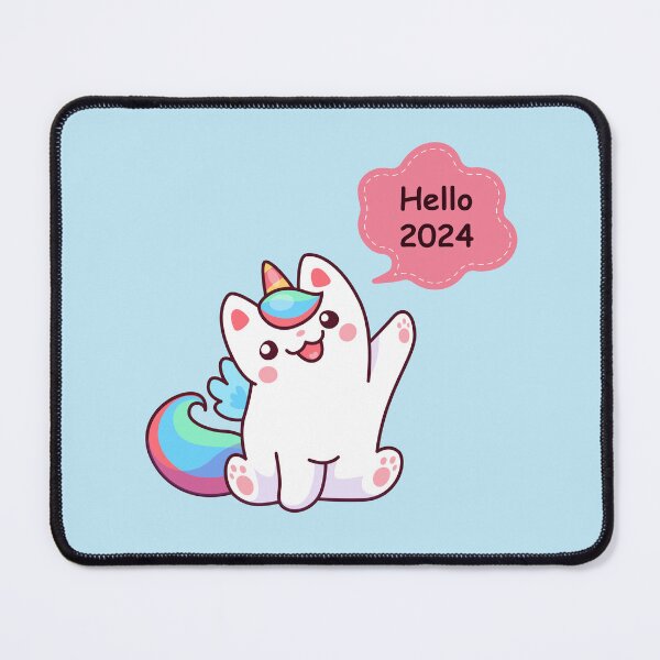 Item preview, Hello 2024 Unicorn Cat designed and sold by We Grow.
