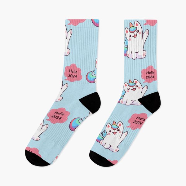 Item preview, Hello 2024 Unicorn Cat designed and sold by We Grow.