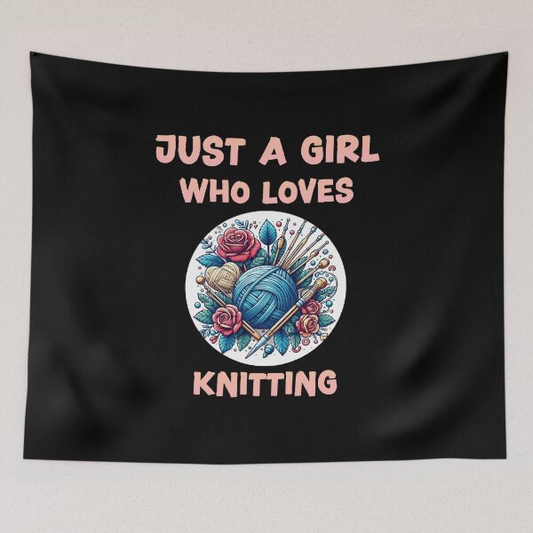 Item preview, Just a girl who loves knitting designed and sold by HeadTurningArt.