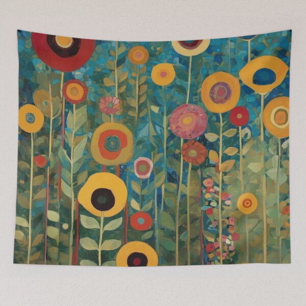 Item preview, Colorful Abstract Flower Garden Landscape After Klimt designed and sold by Vicky Brago-Mitchell®.