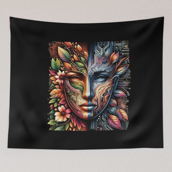 Item preview, Nature and Technology Harmony - Dual Face Art Print designed and sold by ChromaticBlend.