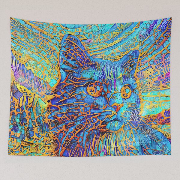 Item preview, Abstractions of abstract abstraction of cat. DeepDream #1780920507509 designed and sold by blackhalt.