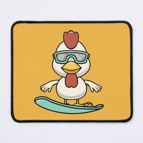 Item preview, Cute chicken snowboarding cartoon illustration designed and sold by cubbone.