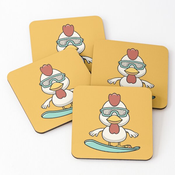 Item preview, Cute chicken snowboarding cartoon illustration designed and sold by cubbone.