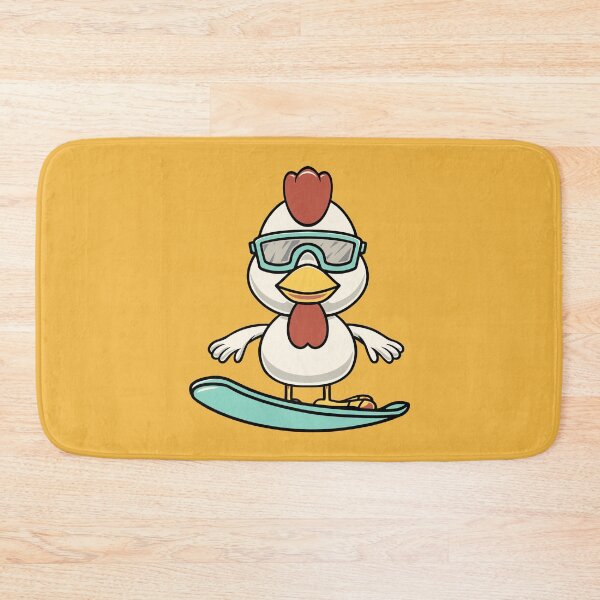 Item preview, Cute chicken snowboarding cartoon illustration designed and sold by cubbone.