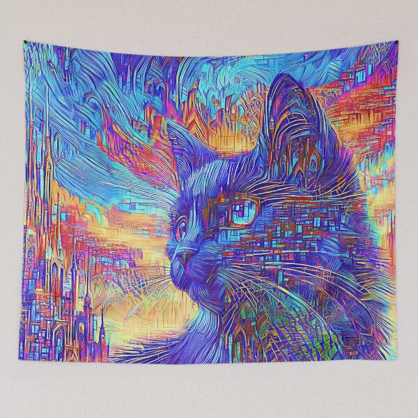 Item preview, Abstractions of abstract abstraction of cat. DeepDream #6387559068246 designed and sold by blackhalt.