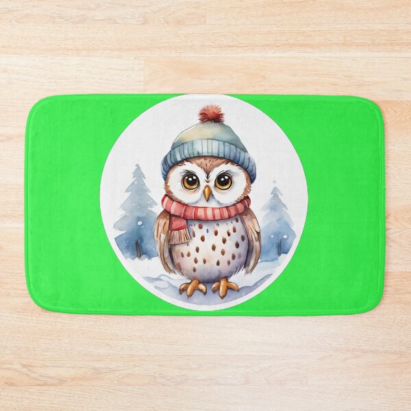 Item preview, Adorable Owl Wearing Christmas Hat designed and sold by Bilisik.