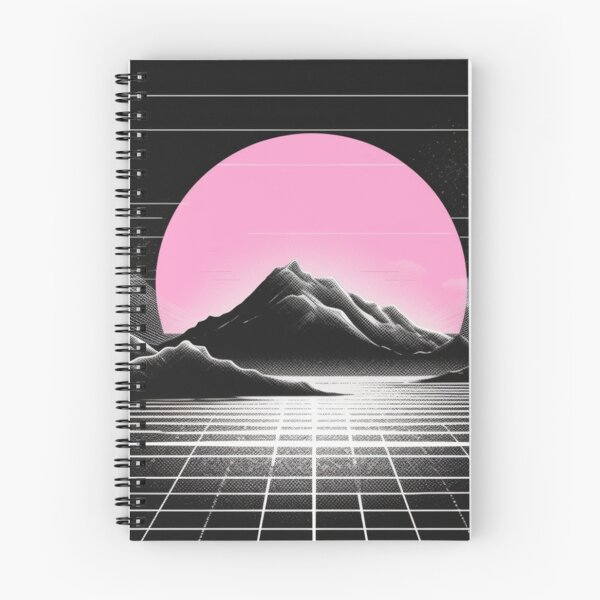 Item preview, Pink Synthwave Sun Black And White Landscape designed and sold by Nightarcade.