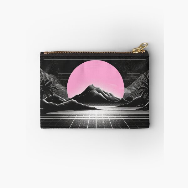 Item preview, Pink Synthwave Sun Black And White Landscape designed and sold by Nightarcade.