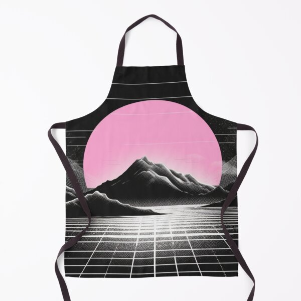 Item preview, Pink Synthwave Sun Black And White Landscape designed and sold by Nightarcade.