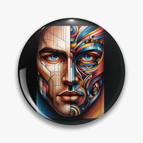 Item preview, Geometric and Abstract Fusion - Dualistic Portrait Art Print designed and sold by ChromaticBlend.