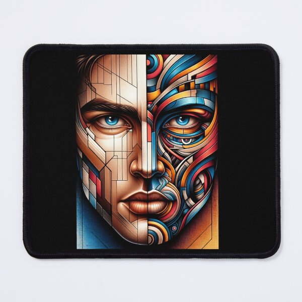 Item preview, Geometric and Abstract Fusion - Dualistic Portrait Art Print designed and sold by ChromaticBlend.