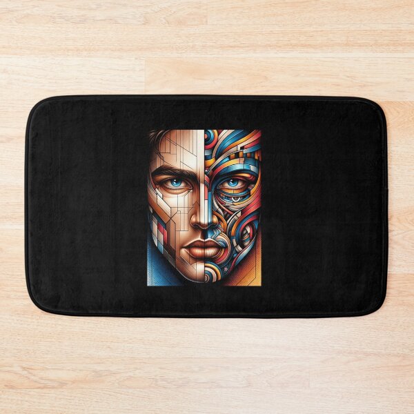 Item preview, Geometric and Abstract Fusion - Dualistic Portrait Art Print designed and sold by ChromaticBlend.
