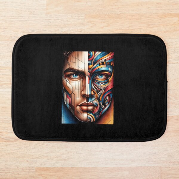 Item preview, Geometric and Abstract Fusion - Dualistic Portrait Art Print designed and sold by ChromaticBlend.