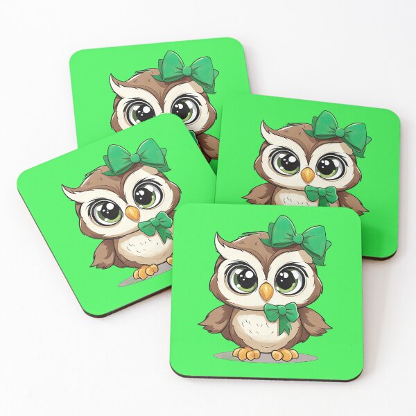 Item preview, Adorable Baby Owl with Green Ribbon designed and sold by Bilisik.
