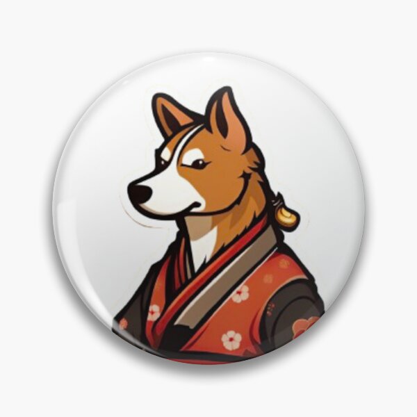 Item preview, Japan samurai brown dog designed and sold by KorArtStudio.