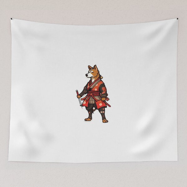 Item preview, Japan samurai brown dog designed and sold by KorArtStudio.