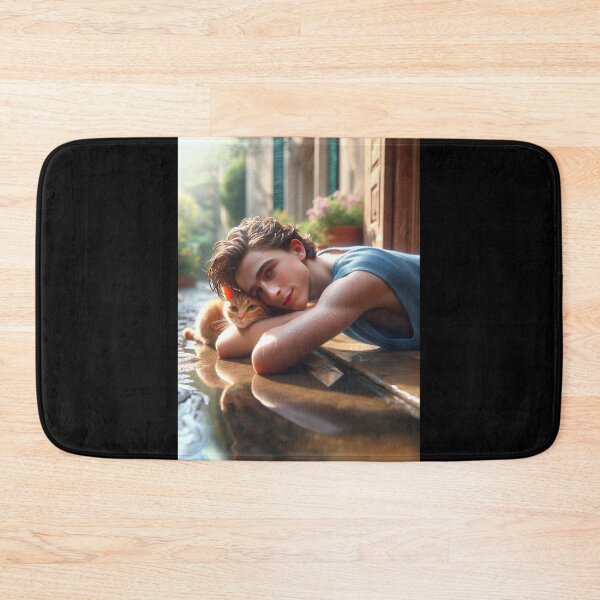 Item preview, Elio Perlman and cat CMBYN designed and sold by cmbynjournal.