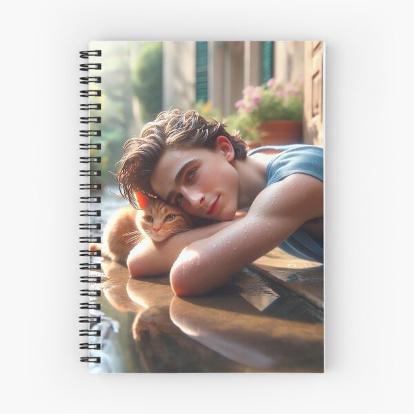 Item preview, Elio Perlman and cat CMBYN designed and sold by cmbynjournal.