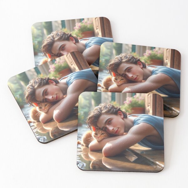 Item preview, Elio Perlman and cat CMBYN designed and sold by cmbynjournal.