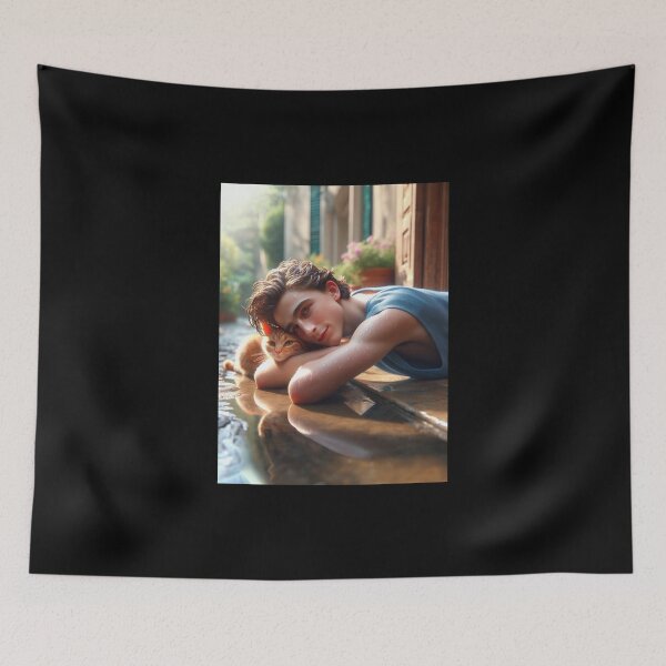 Item preview, Elio Perlman and cat CMBYN designed and sold by cmbynjournal.