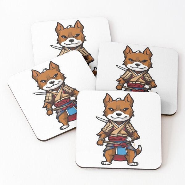 Item preview, Cute Japan samurai brown dog designed and sold by KorArtStudio.